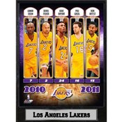 2011 Lakers 8x10 Photo w/ Stats on 9x12 Plaque