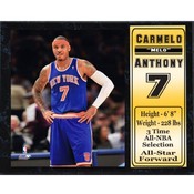 NY Knicks "Carmelo Anthony" on 12X15 Plaque