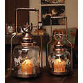 Horse Shoe &amp; Gallopping Horse; Glass/Metal Lantern