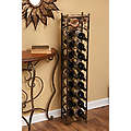 Metal Flower 18 Bottle Wine Bar W/Glass Top
