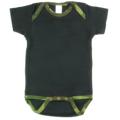 Short Sleeve One Piece Creeper Black w/ Green Camo