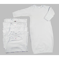 Long Sleeve Layette Gown -Newborn/White