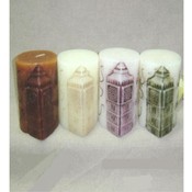 Round Pillar Candle- Eiffel. Pisa Tower