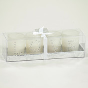 4 Pc Candle in Glass Cup