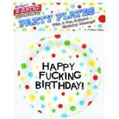7" Happy Fucking Birthday Plates - Bag Of 8