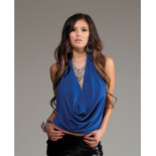 Forplay Inc. Halter Top w/Deep Plunging Cowl Neck- Blue, Small Wholesale Bulk