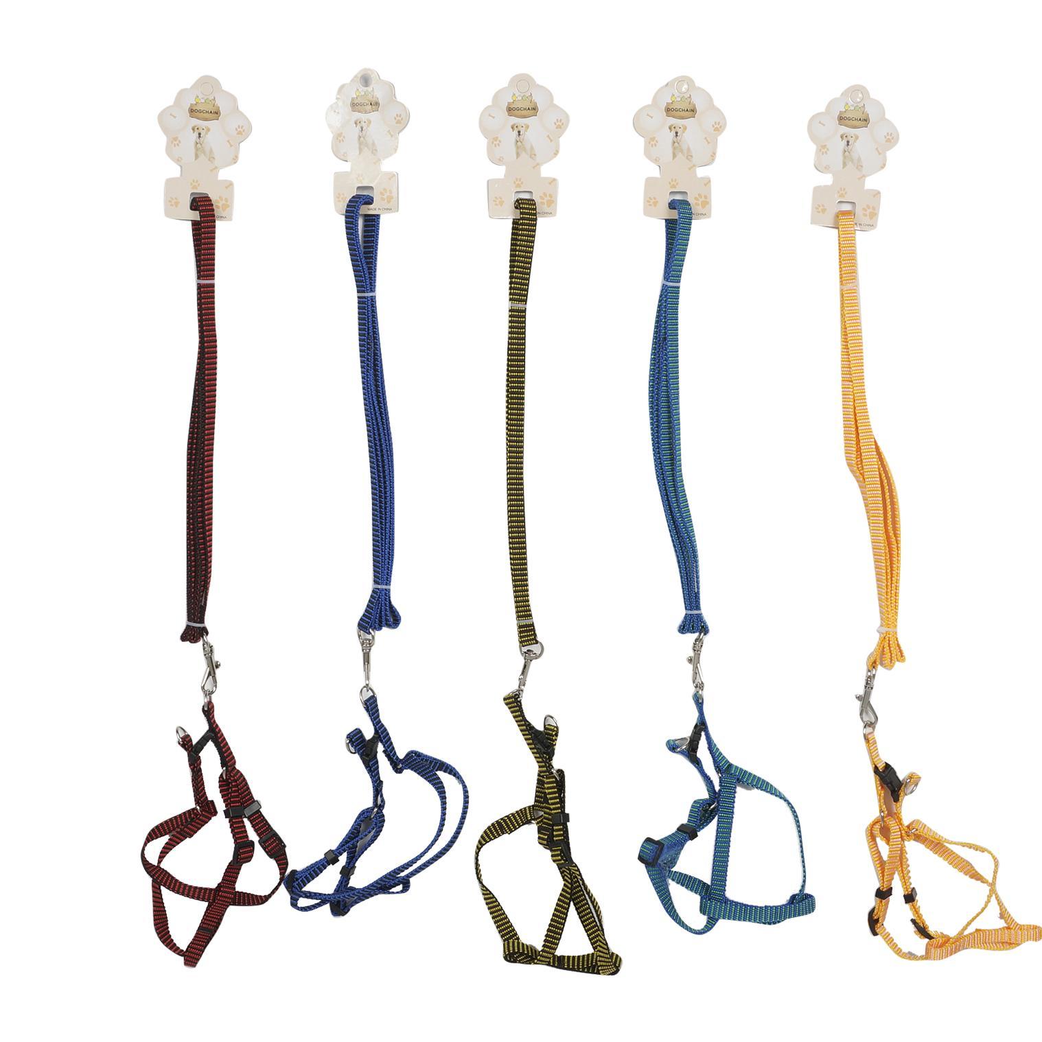 Wholesale Small Dog Leash with Adjustable Harness Assorted Colors