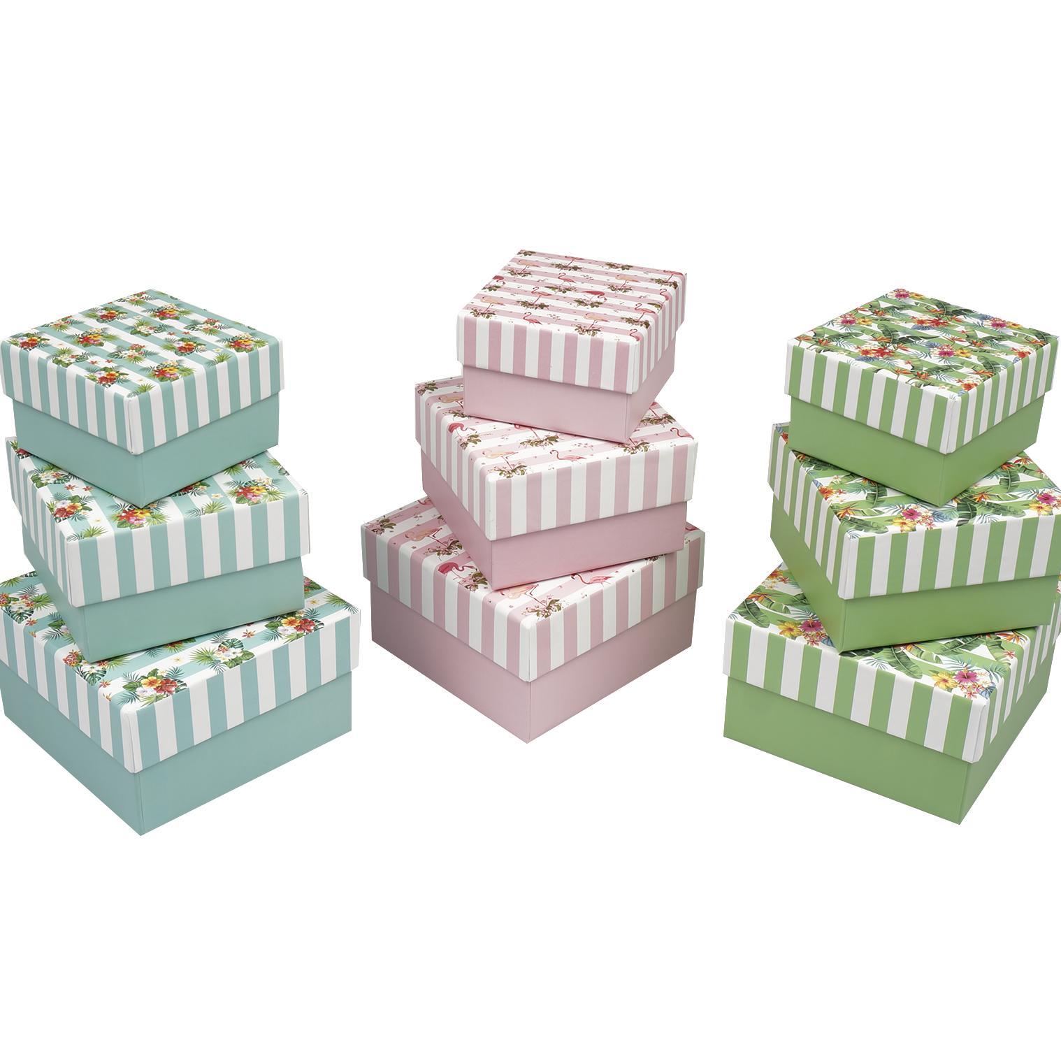 Wholesale 3 Piece Striped Gift Box Set Assorted (SKU 2338337) DollarDays