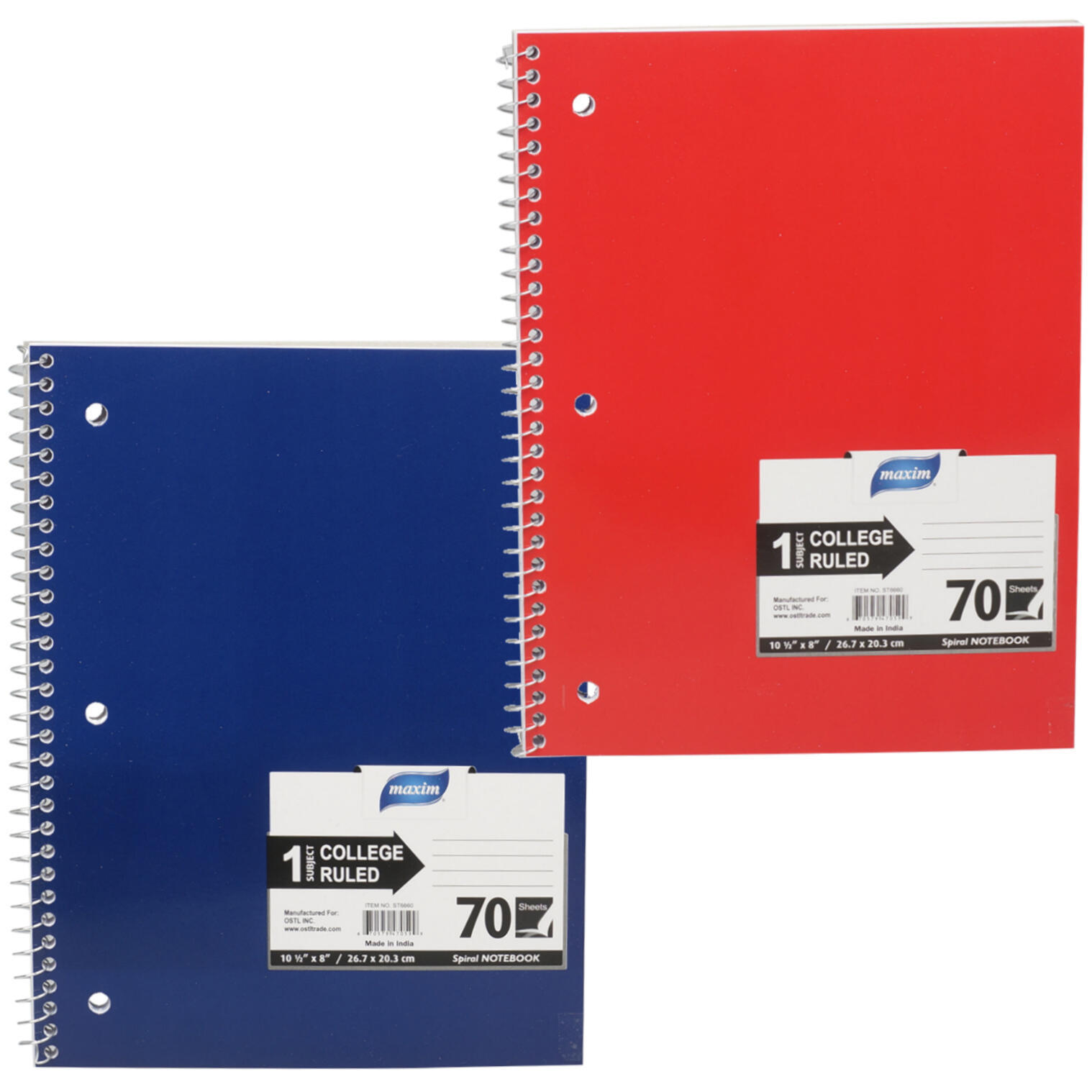 notebook sizes