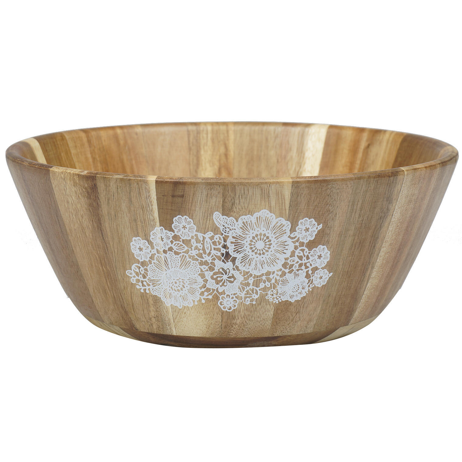 Wholesale Wooden Salad Bowl with Floral Print (SKU 2332680) DollarDays