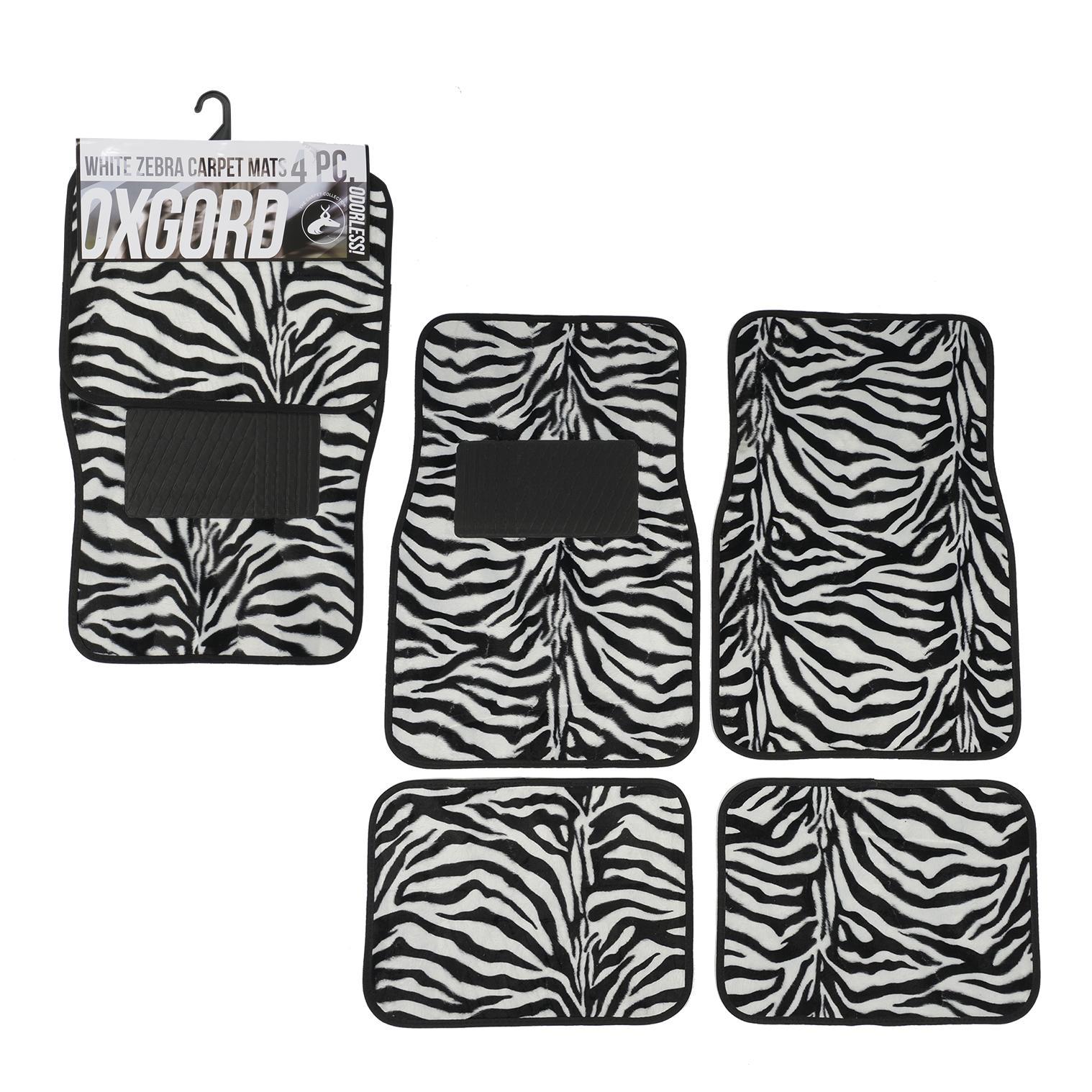 Wholesale Zebra Print Carpet Car Mat Set 4 Piece Sku 2332703