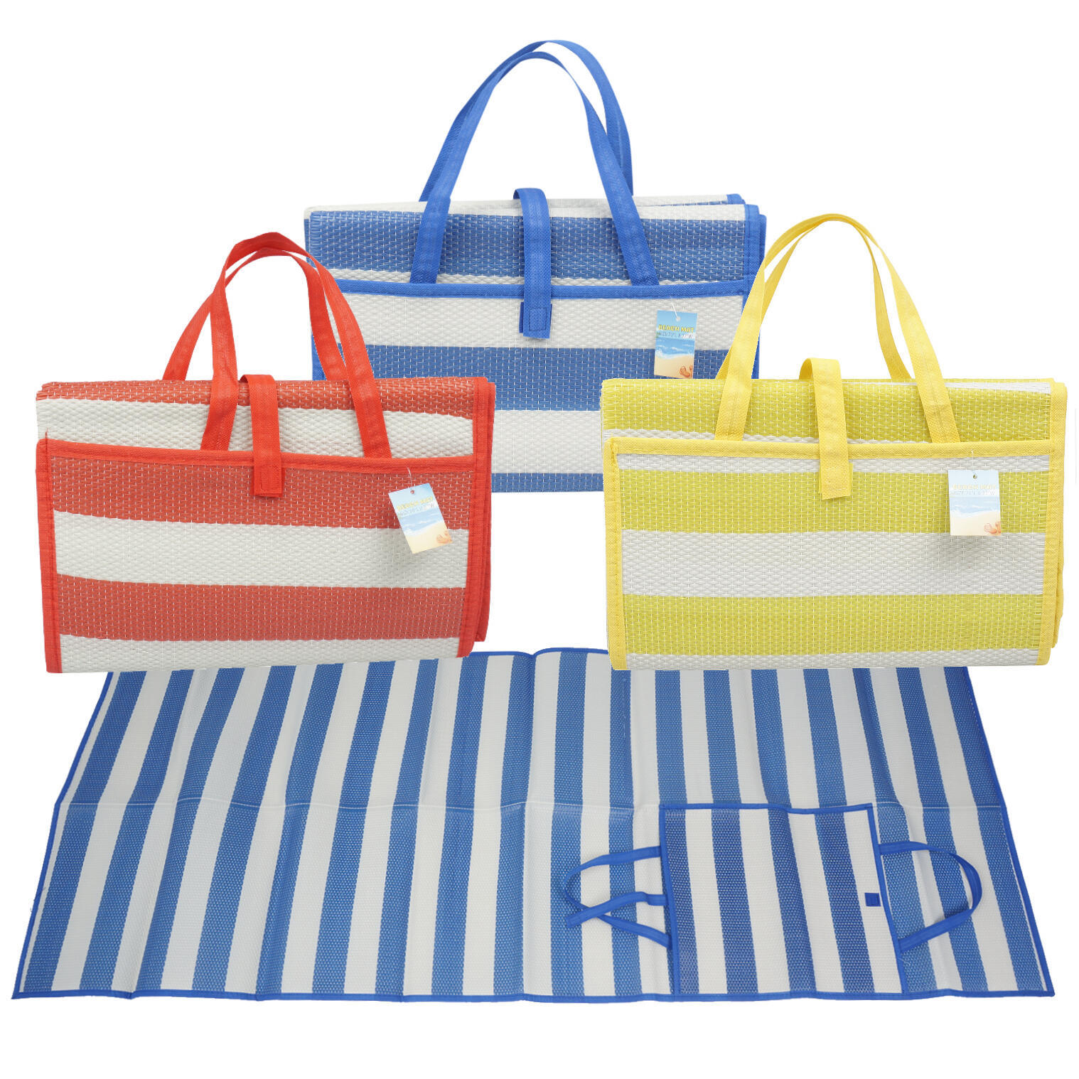 Wholesale 27" x 70" Beach Mat with Handles 3 Assorted Colors
