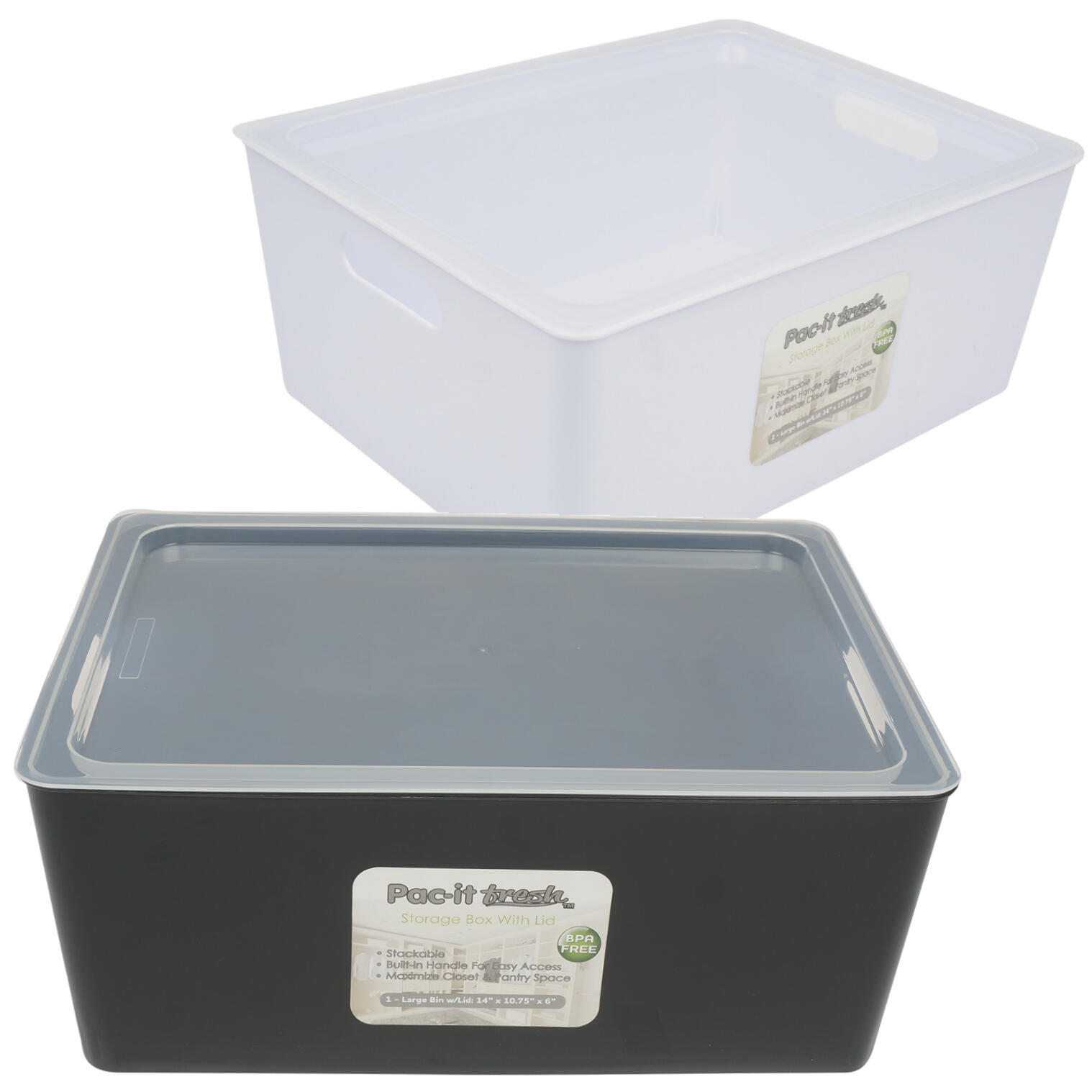 Wholesale 14" Large Storage Box with Lids- Assorted (SKU 2338447