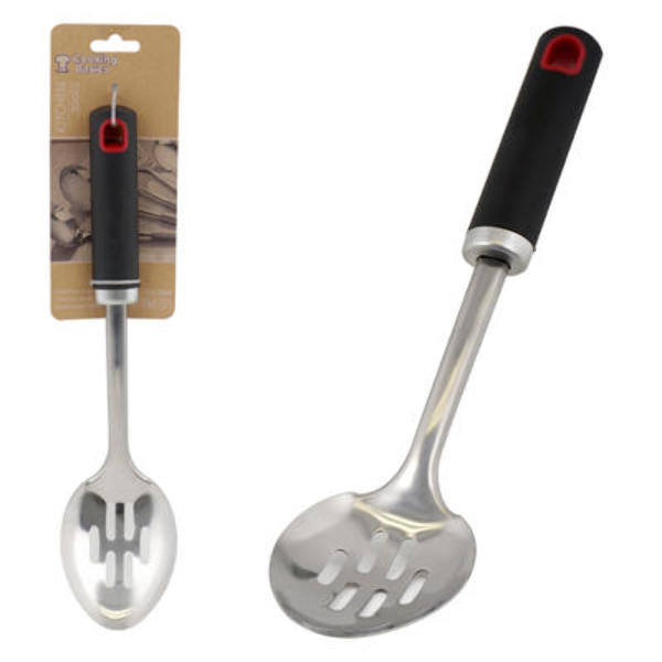 Cooking Basics Slotted Serving Spoon With TPR Handle(96x.63)
