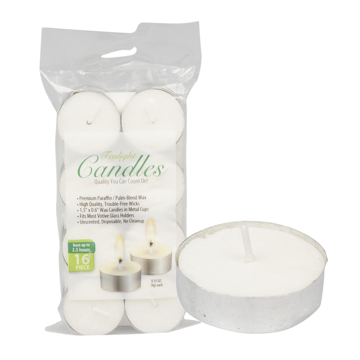 Wholesale Tealight Candle 16 Pieces (SKU 2335281) DollarDays