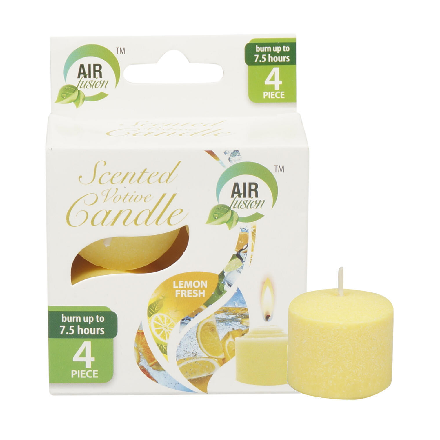 Wholesale Scented Votive Tealight Candle Lemon Fresh 4 Pack