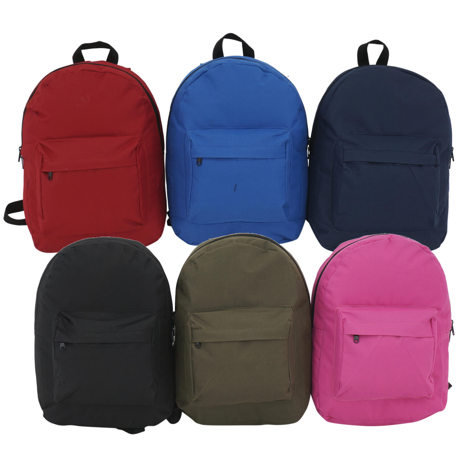 Wholesale 15" Basic Backpack 6 Assorted Colors DollarDays