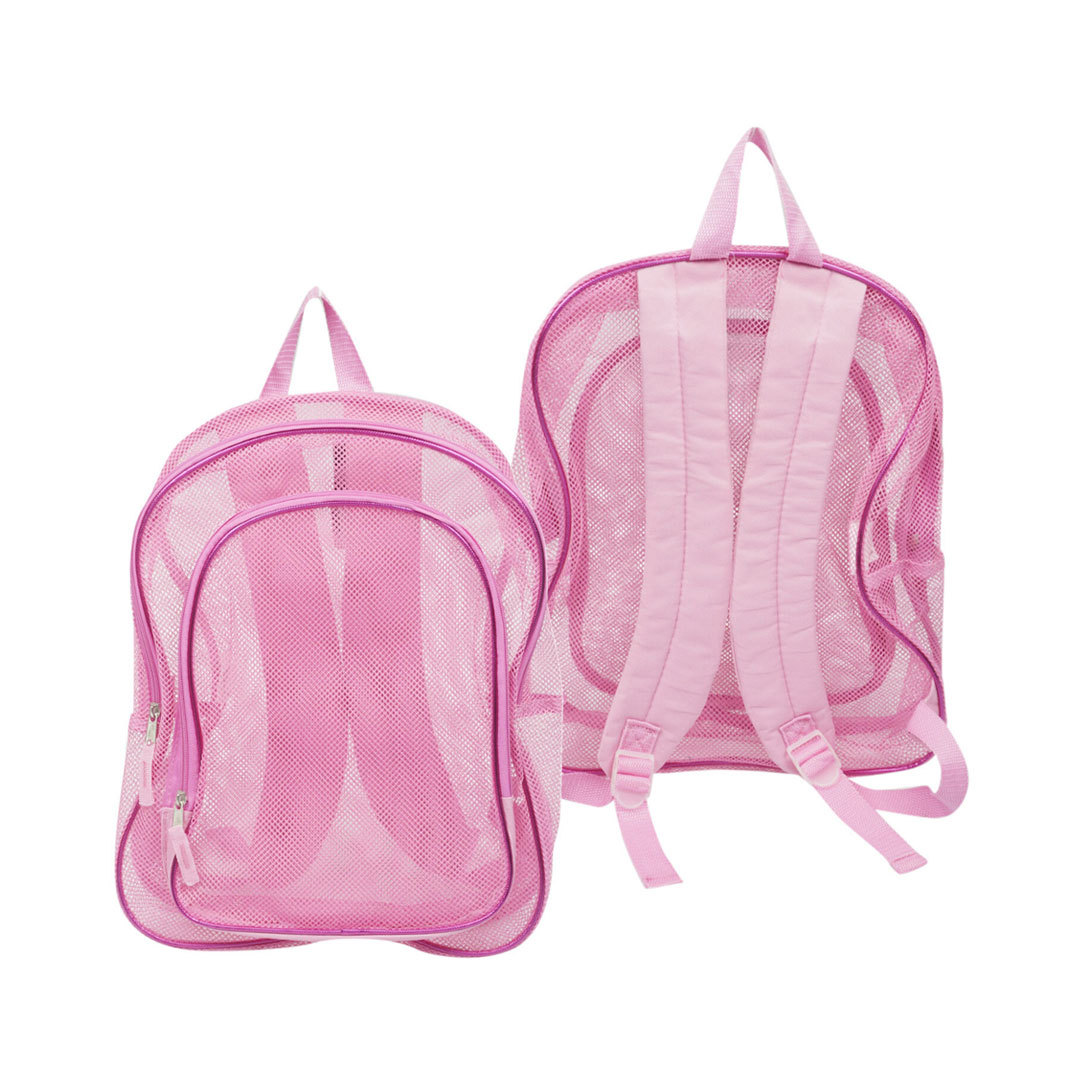 pink mesh backpacks