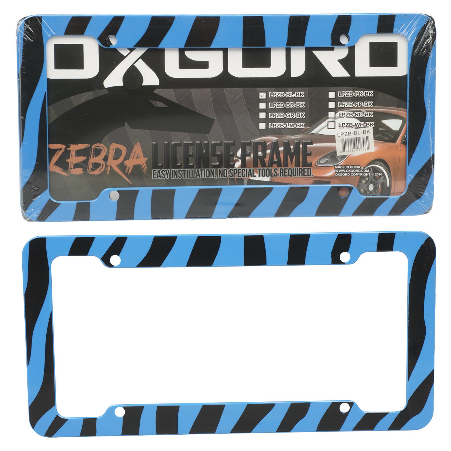 Wholesale License Plate Covers Black, Blue, Zebra Print