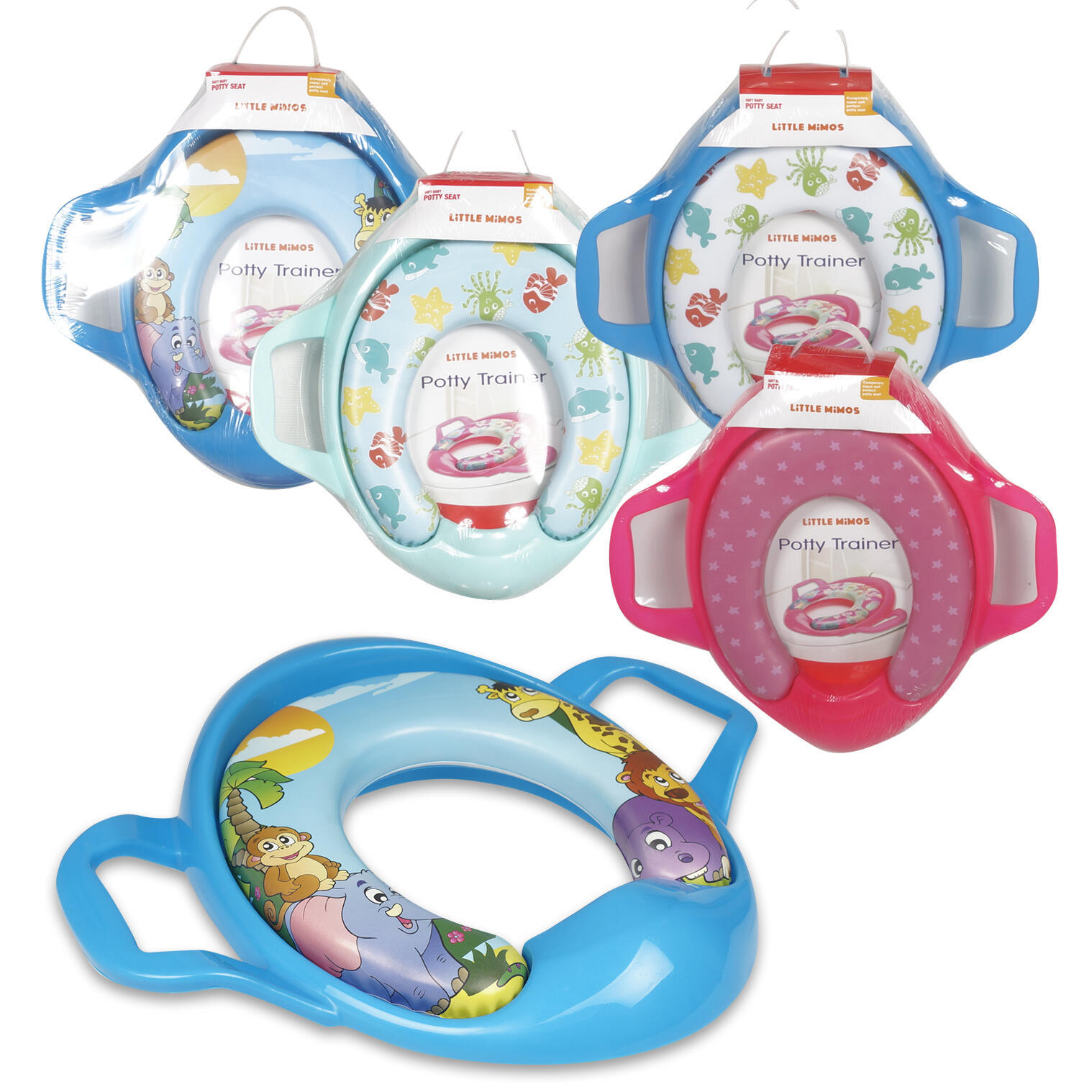 Wholesale Little Mimos Soft Baby Toilet Seat with Handles - Assorted