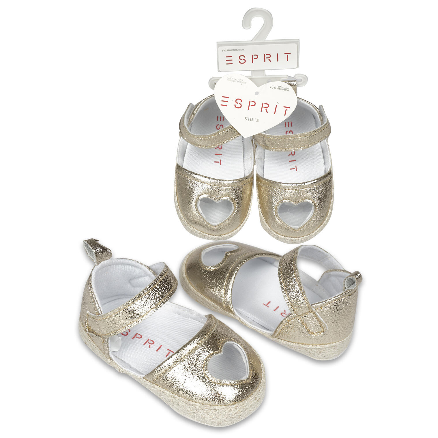 gold branded baby shoes