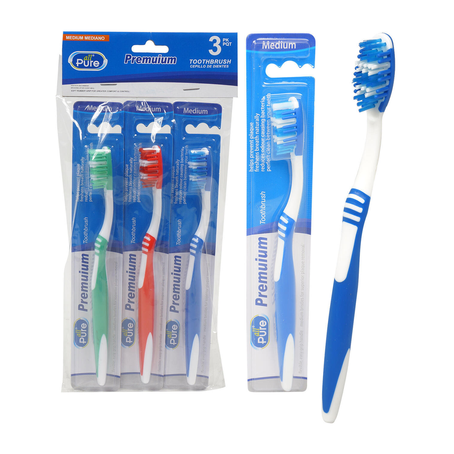 Wholesale Toothbrush Assorted, 3 Pack