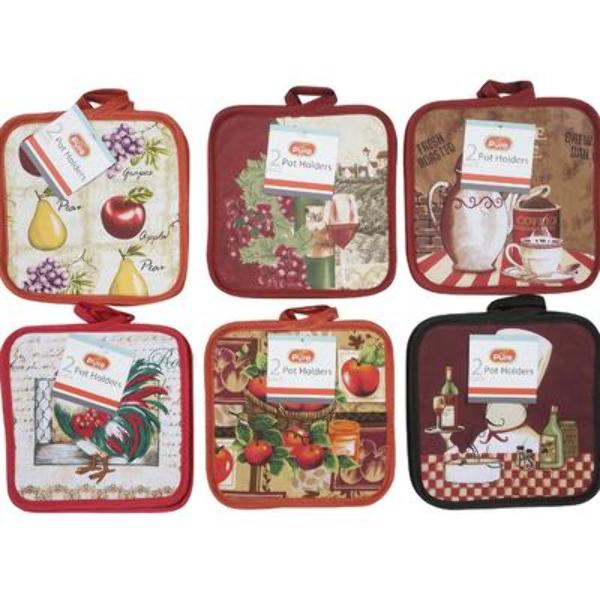 Wholesale 2piece Pot Holders Assorted (SKU 2328307) DollarDays