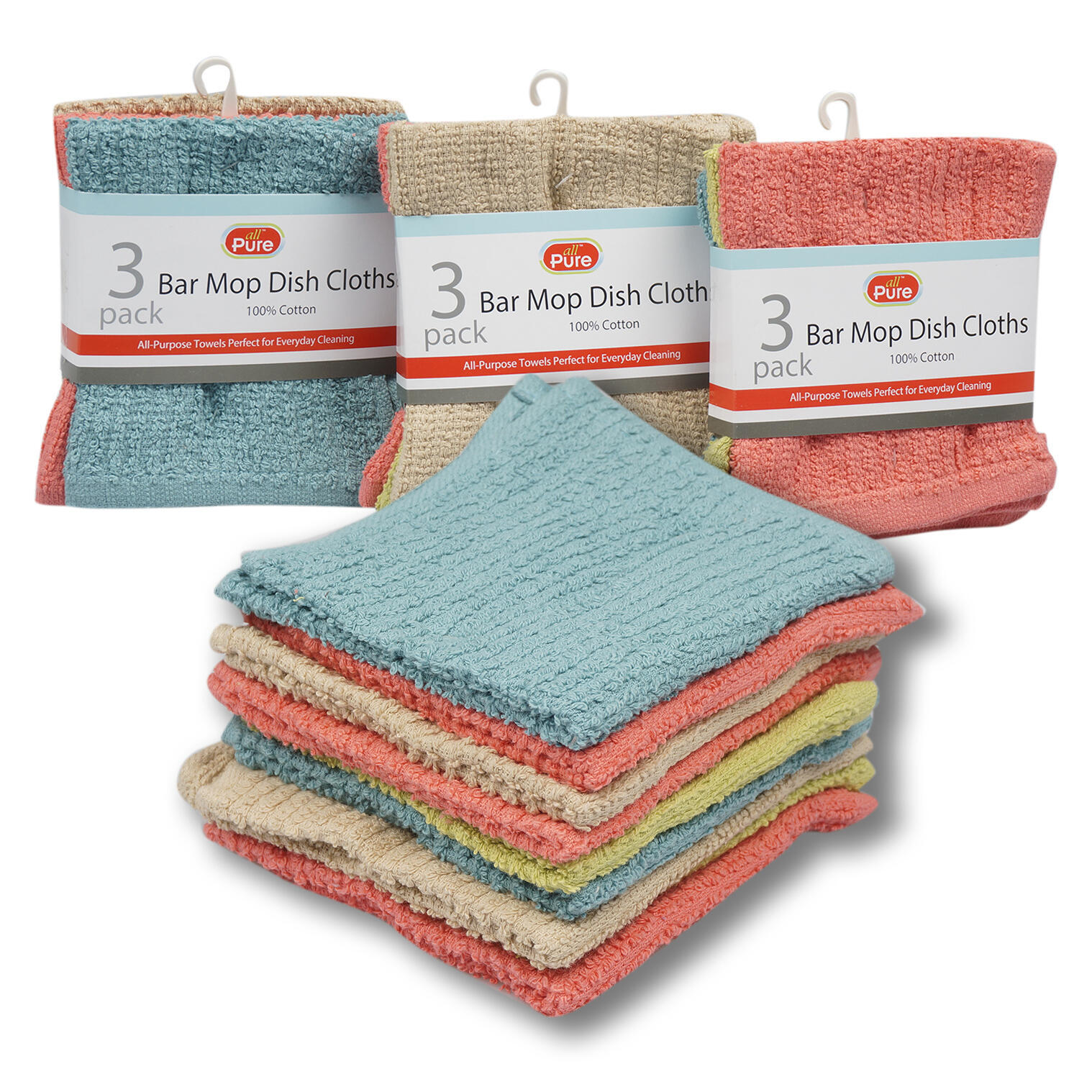 Wholesale Assorted Bar Mop Dishcloth 3 Pack DollarDays