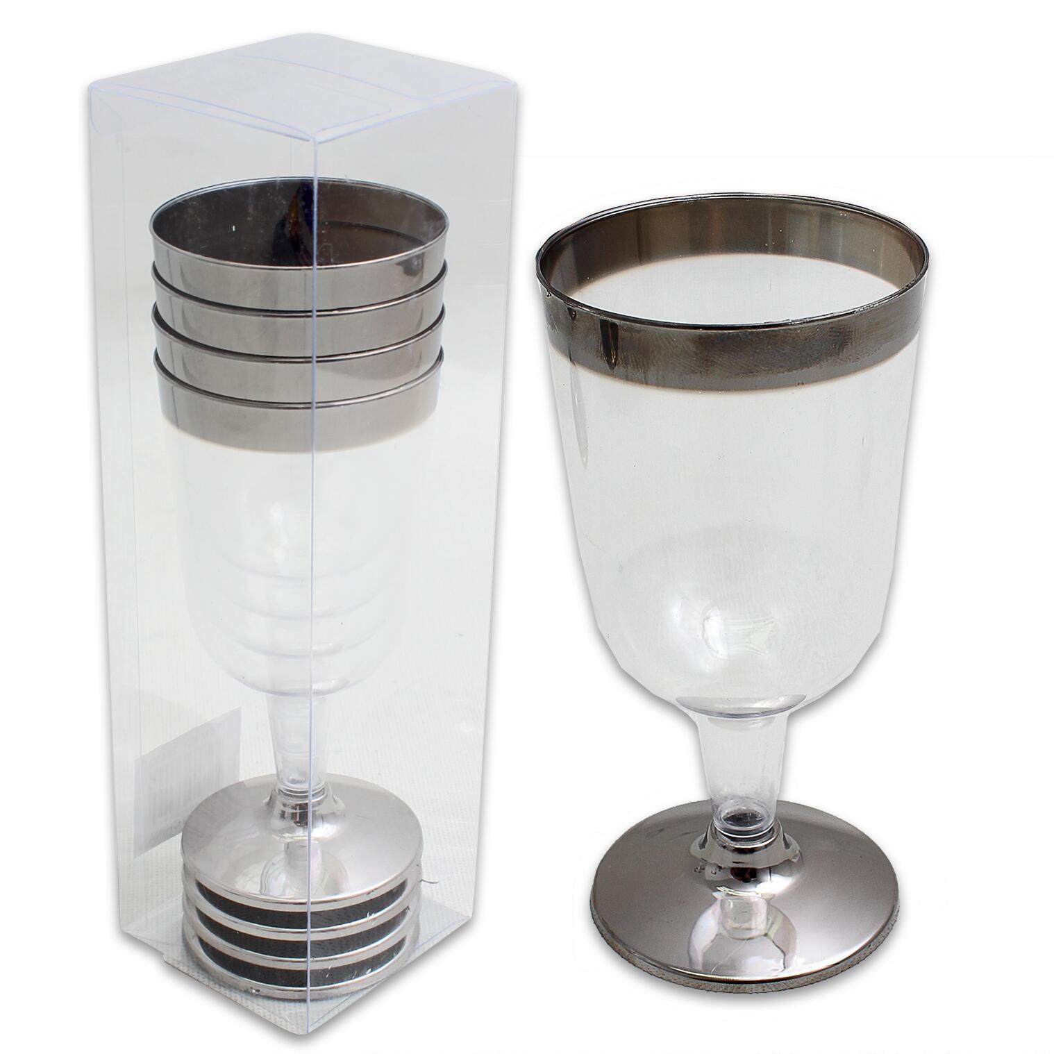 Wholesale Plastic Wine Glass 4 Count (SKU 2333230) DollarDays