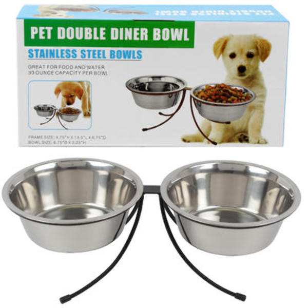 Wholesale Pet Double Diner Bowl With Stand(6x.39)