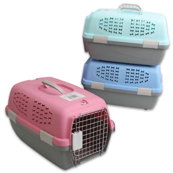 Wholesale Plastic Pet Carrier with metal Door 19", Assorted (SKU
