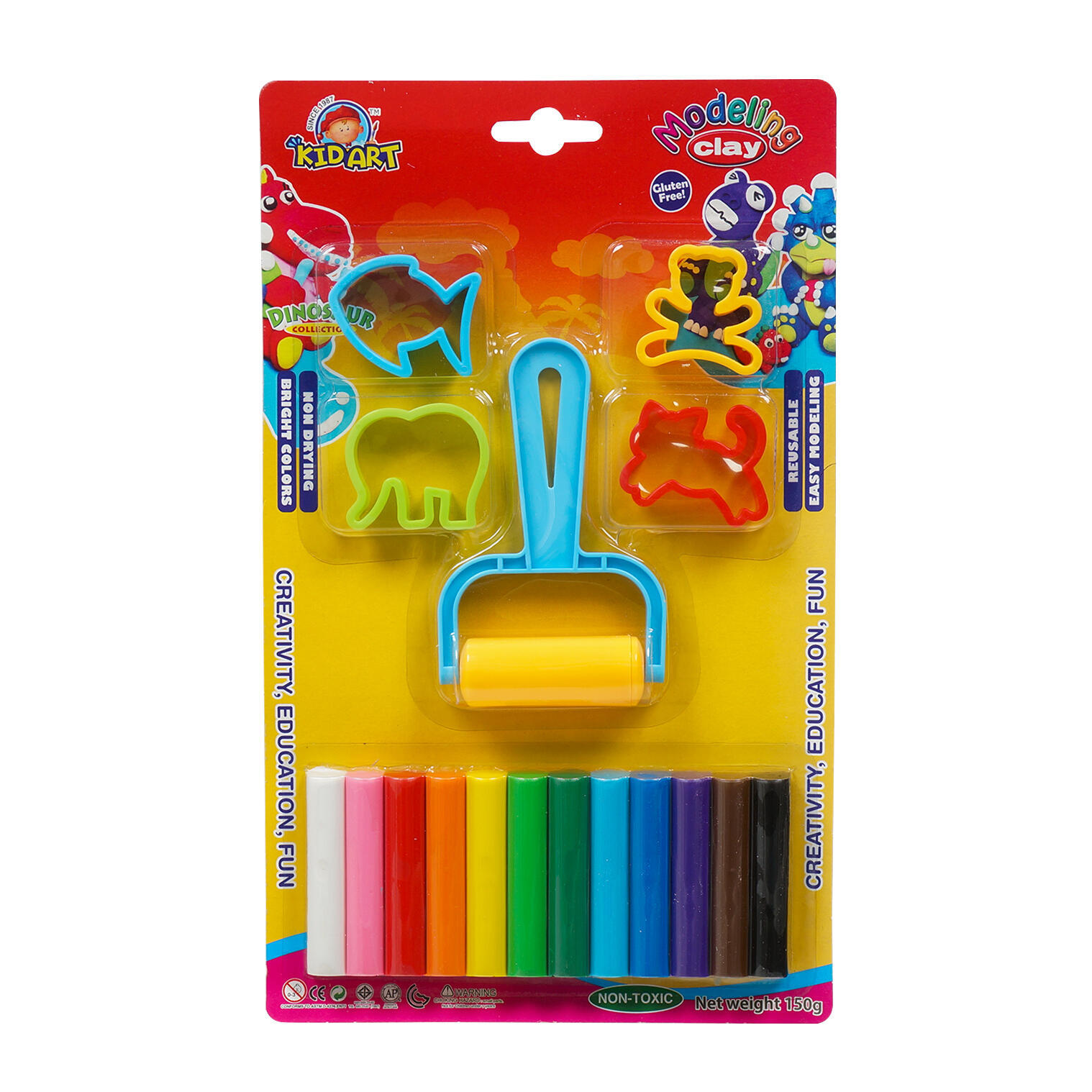 12 COLOURS PLASTICINE CLAY MODELLING CHILDRENS ARTS /& CRAFT PLAY SET NON TOXIC