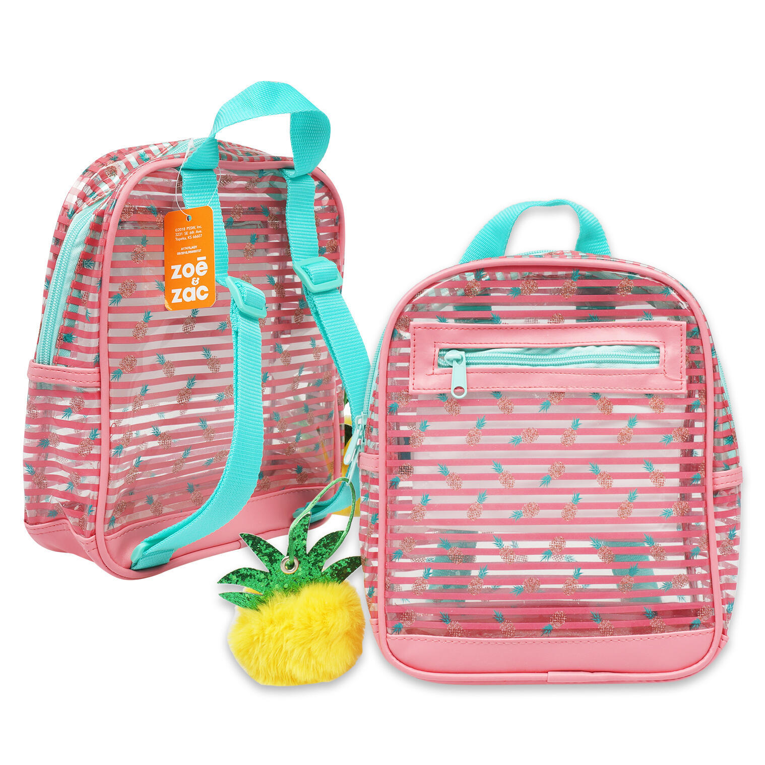 clear mini backpack pink