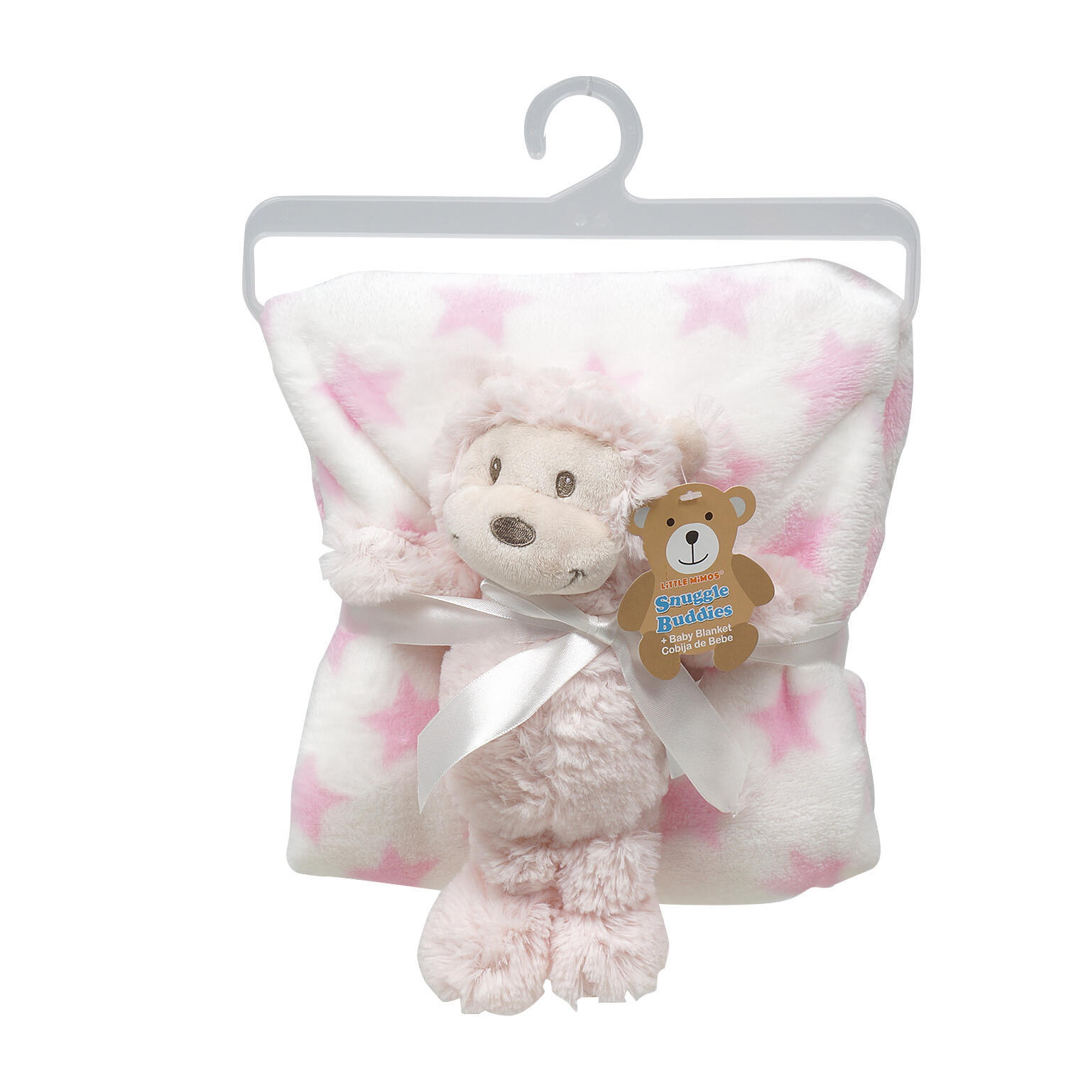 Wholesale Little Mimos Blanket and Toy Sets Lamb, Pink, White, 9"