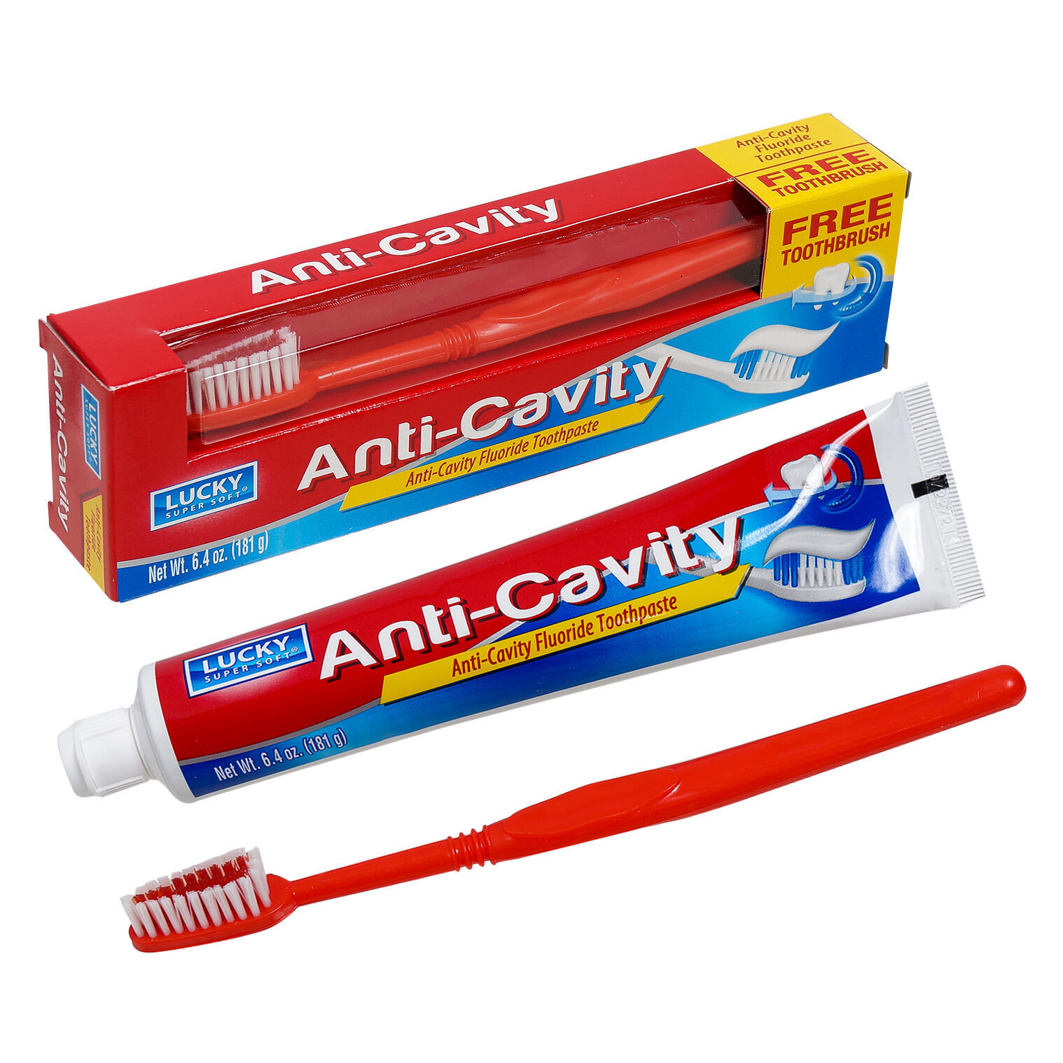 Wholesale Lucky AntiCavity Toothpaste 6.4 oz, Free Brush