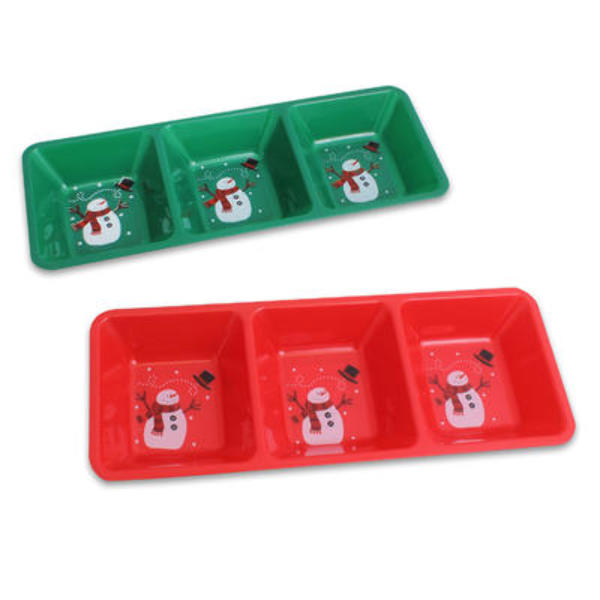 Wholesale Christmas 3-Section Tray - Assorted, 16