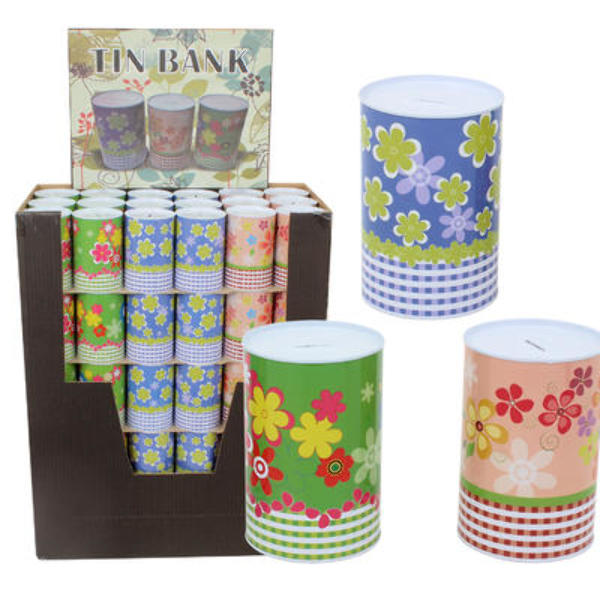 Wholesale Tin Penny Bank With Flower Design Display - 6