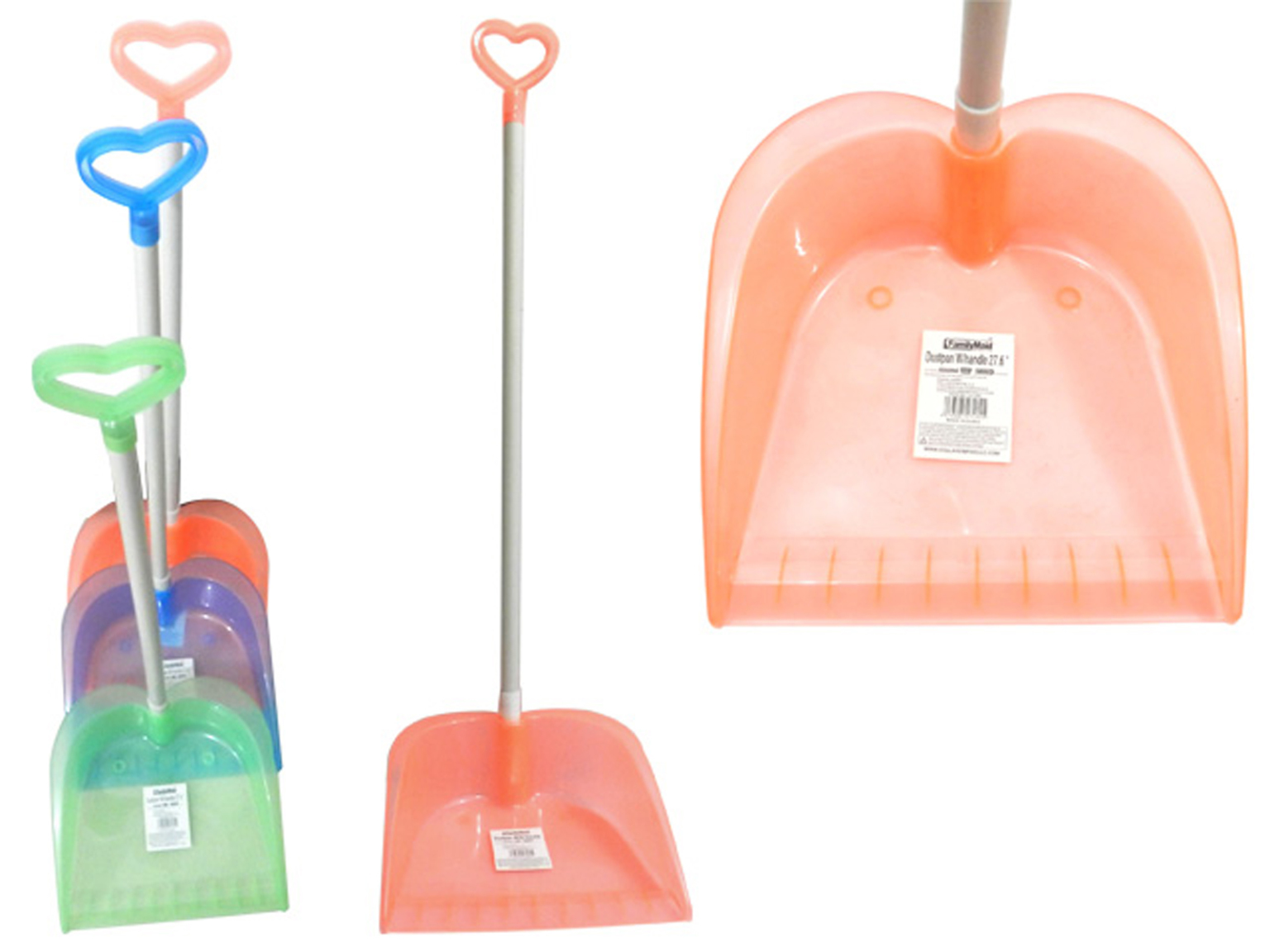 Wholesale Long Handled Dust Pans in Assorted Colors