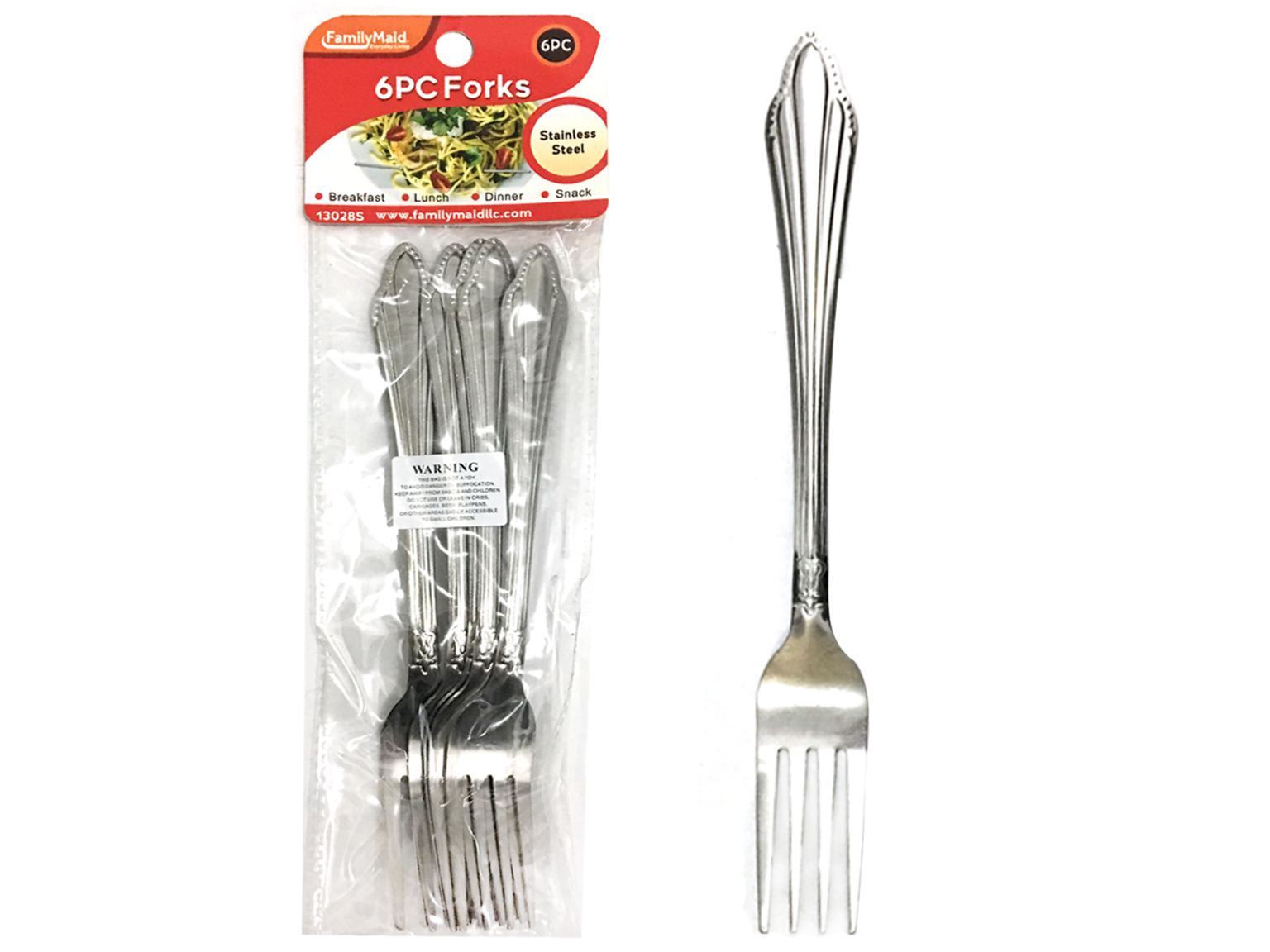 Wholesale 6 Piece StainlessSteel Forks 8" (SKU 2326737) DollarDays