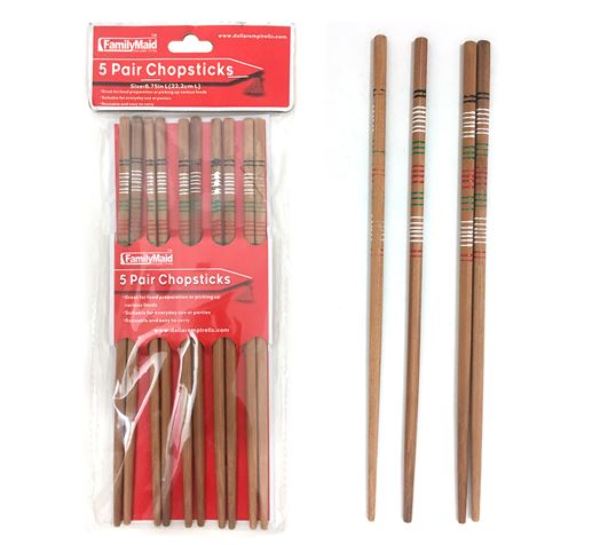 Wholesale Chopsticks 5 Pack, 8.75" Bulk Tableware, Kitchenware
