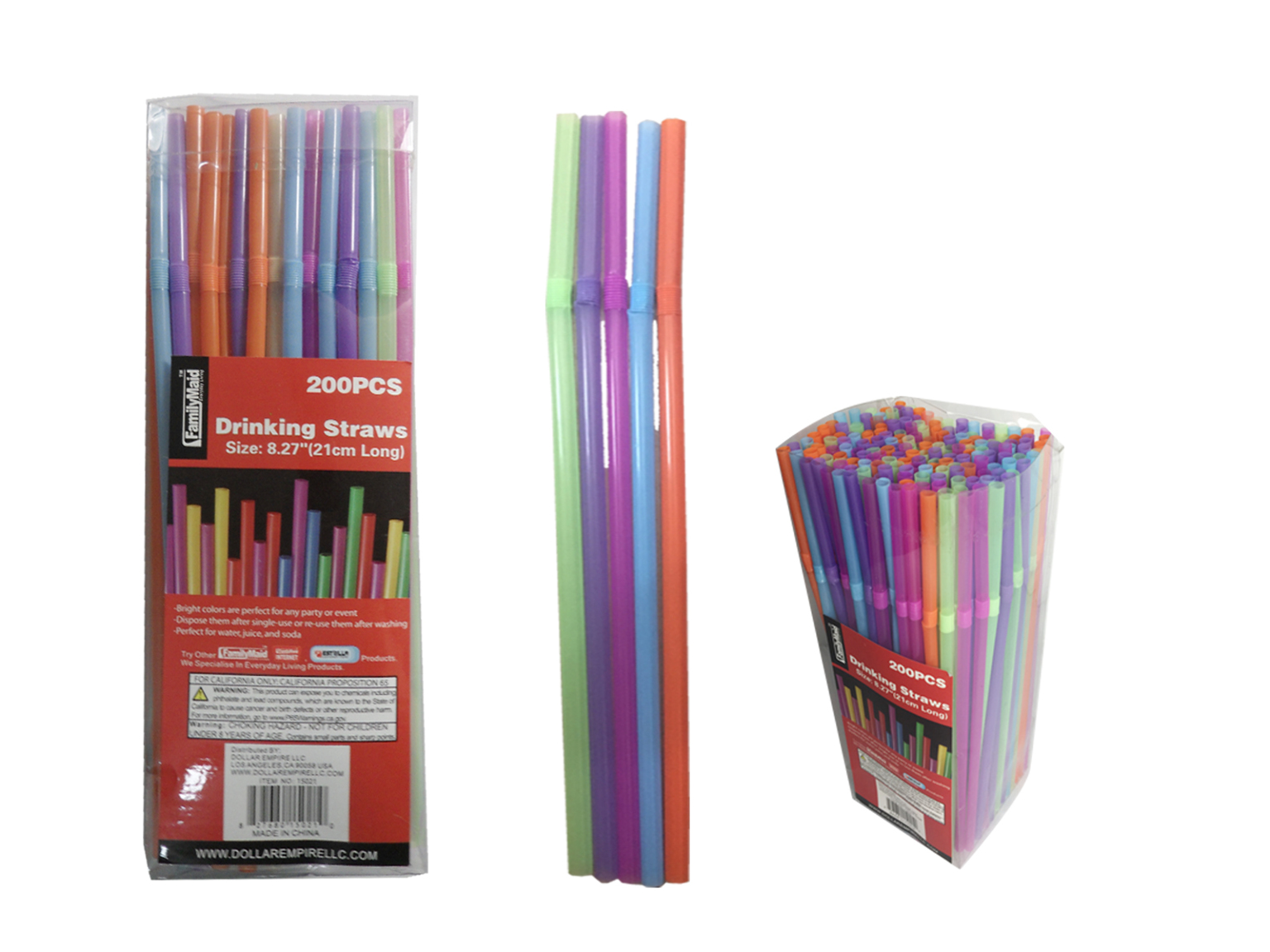 Wholesale 8.25" Flexible Plastic Straws 200 Piece DollarDays