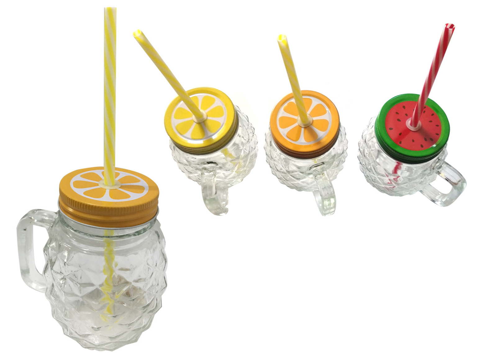 Wholesale 12 oz. Glass Drinking Jar with Straw (SKU 2336422) DollarDays