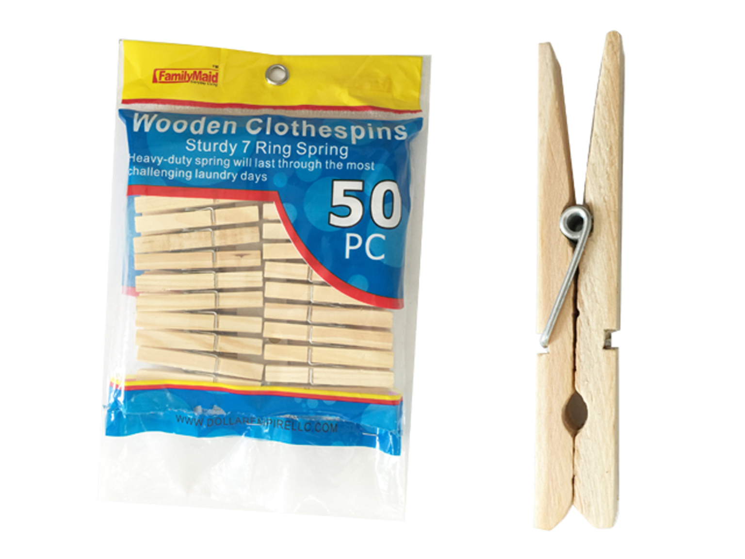 Wholesale 50-Piece Wooden Clothespins(12x.43)