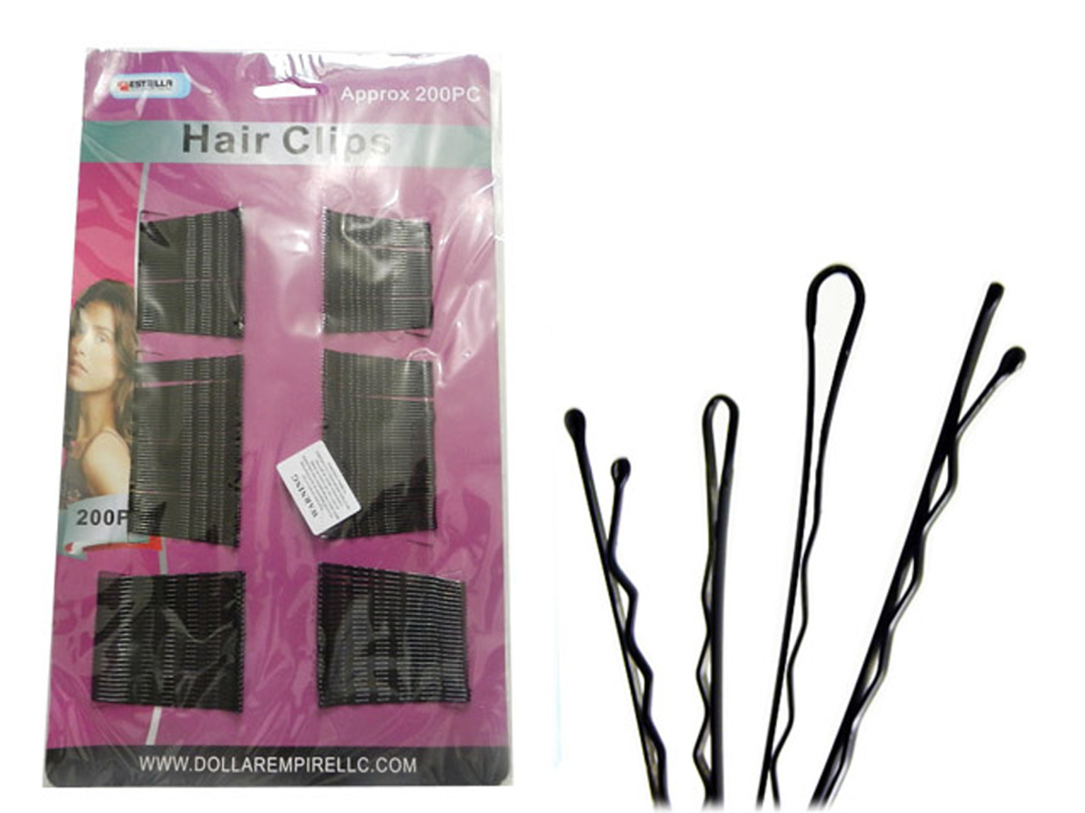 Wholesale Black Bobbi Pins Assorted Sizes 200 Count (SKU 2334186