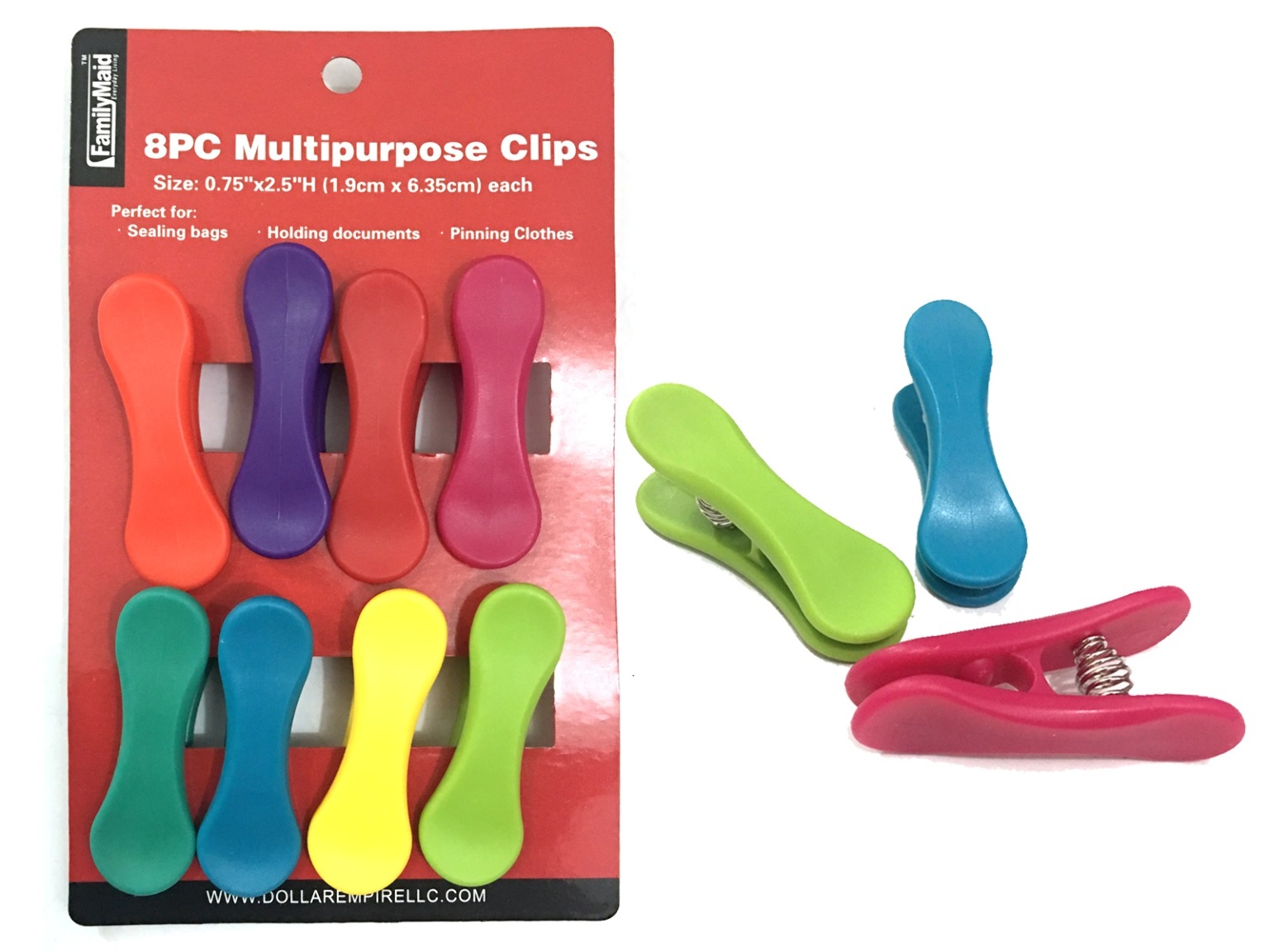 Wholesale Colorful Multipurpose Clips 8PC (SKU 2334189) DollarDays