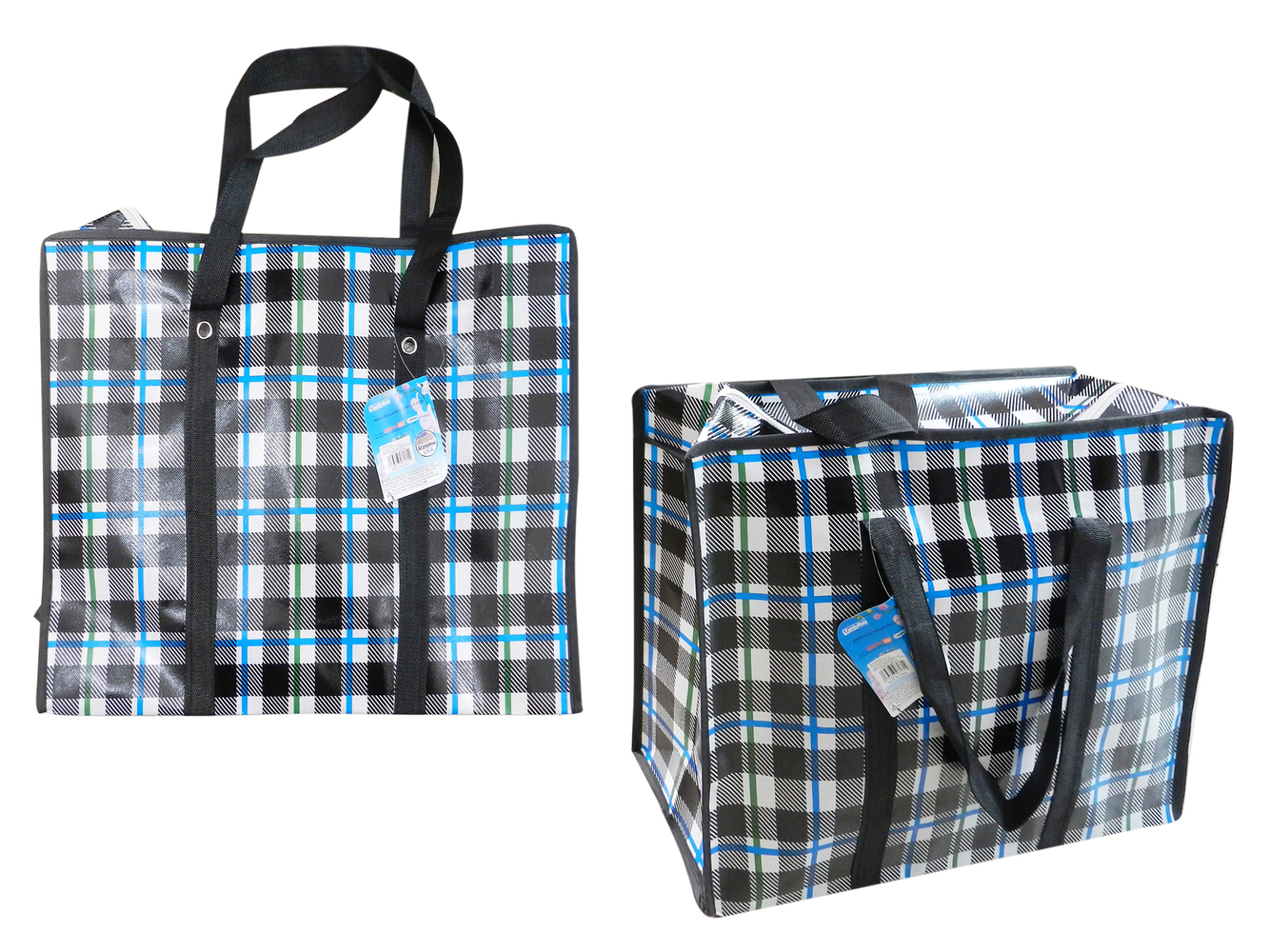 Wholesale Reusable Plaid Tote Bag with Zipper (SKU 2319223) DollarDays