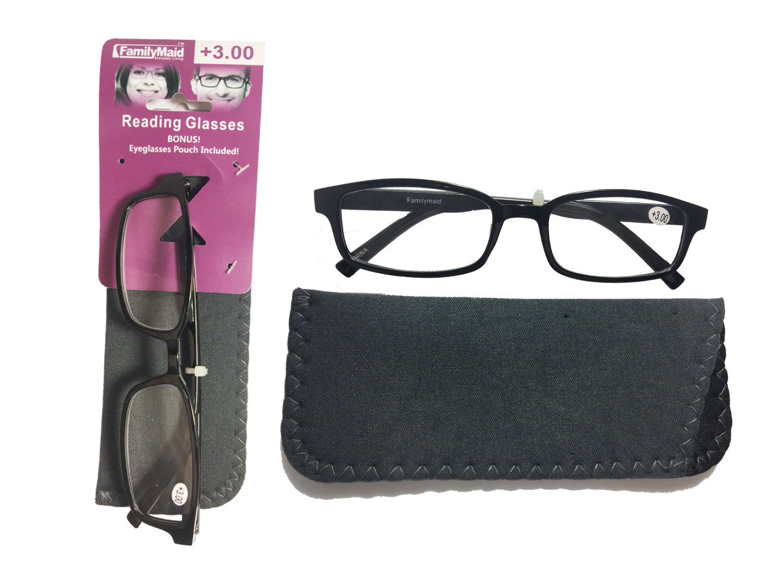 Wholesale Reading Glasses +1, +1.5, +2, +2.5, +3 Black