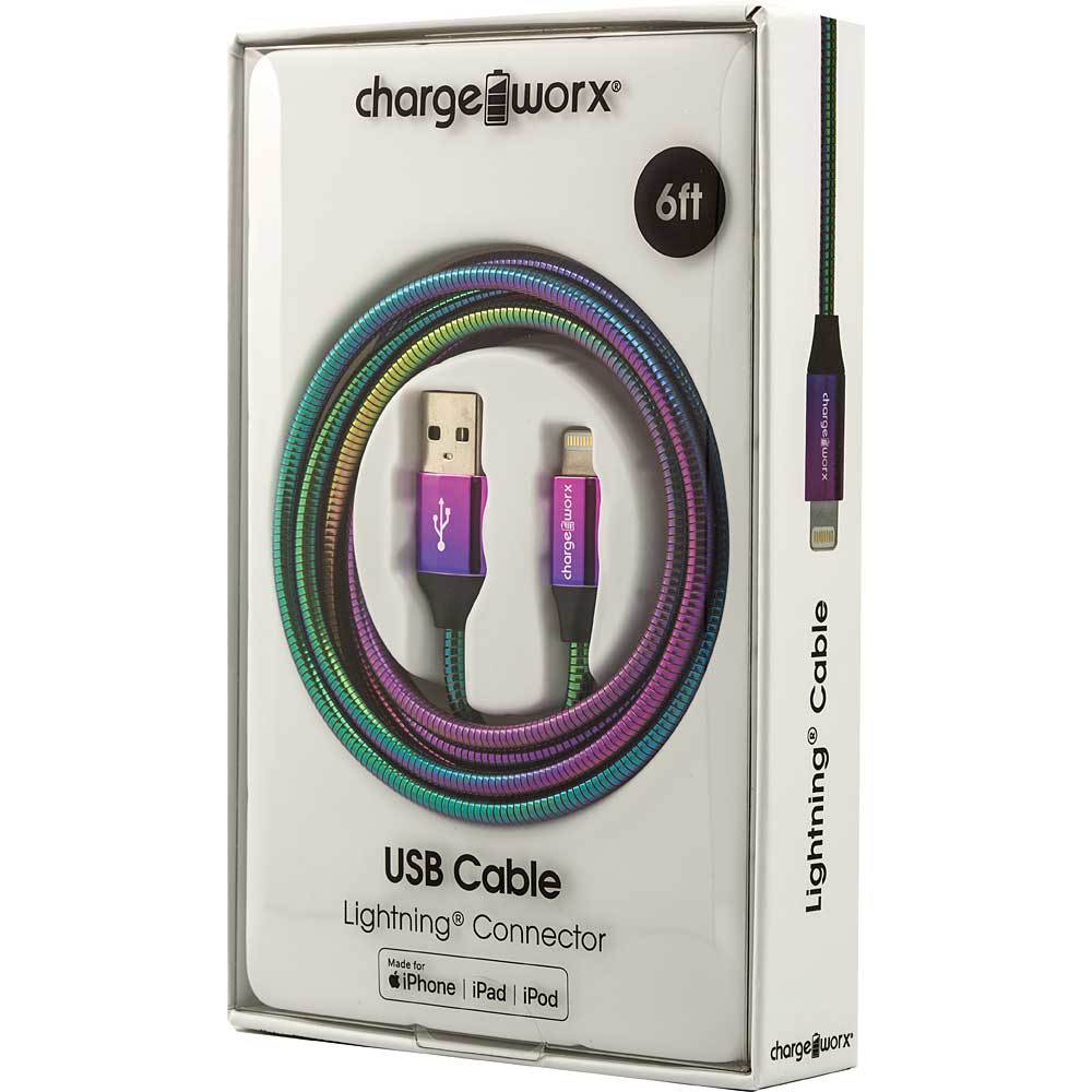 Wholesale 6' Lightning Cable Iridescent DollarDays