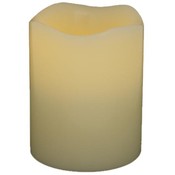 3x4 Flameless Melted Top Ivory Pillar Candle