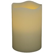 3x5 Flameless Melted Top Ivory Pillar Candle